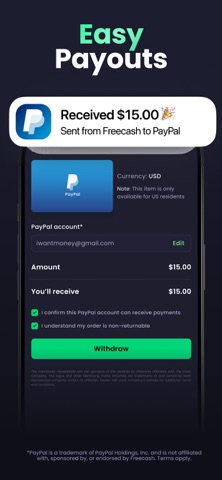 Freecash App Store screenshot